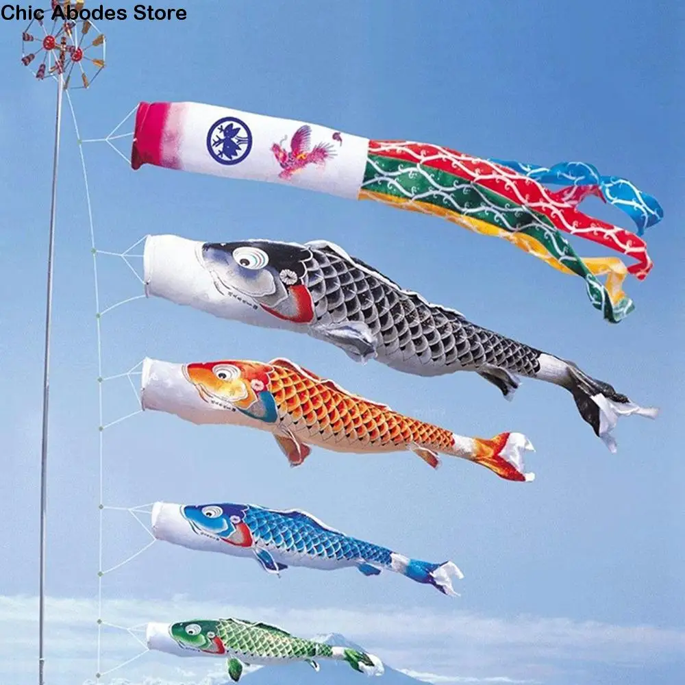 40/70/100CM cometa decoración de patio estilo japonés bandera de carpa decoraciones colgantes cortavientos campanas de viento