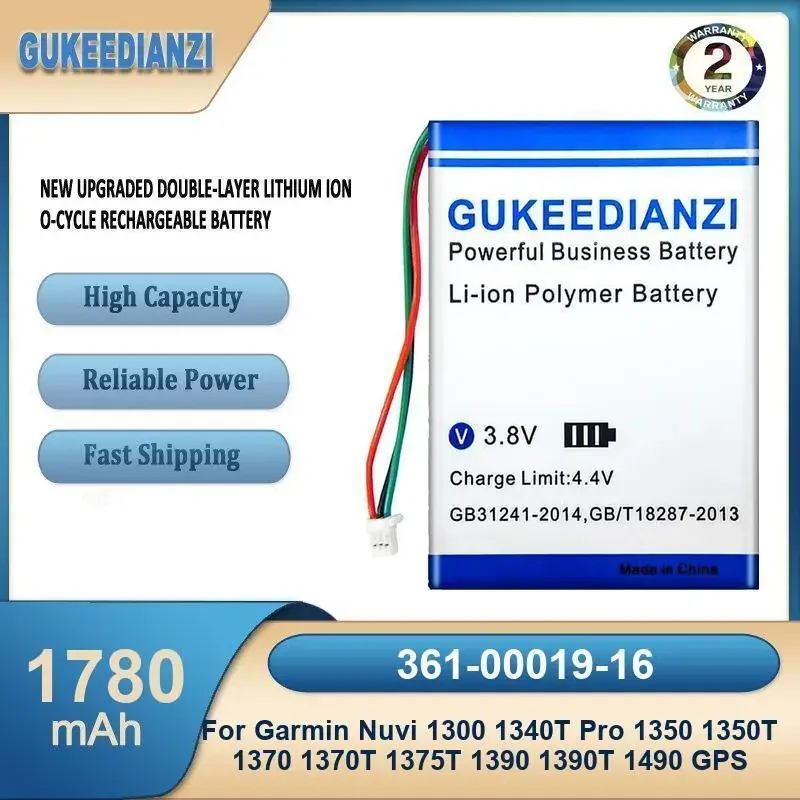 

361-00019-16 1780mAh High Capacity Gps Battery For Garmin Nuvi 1300 1340T Pro 1350 1350T 1370 1370T 1375T 1390 1390T 1490 GPS