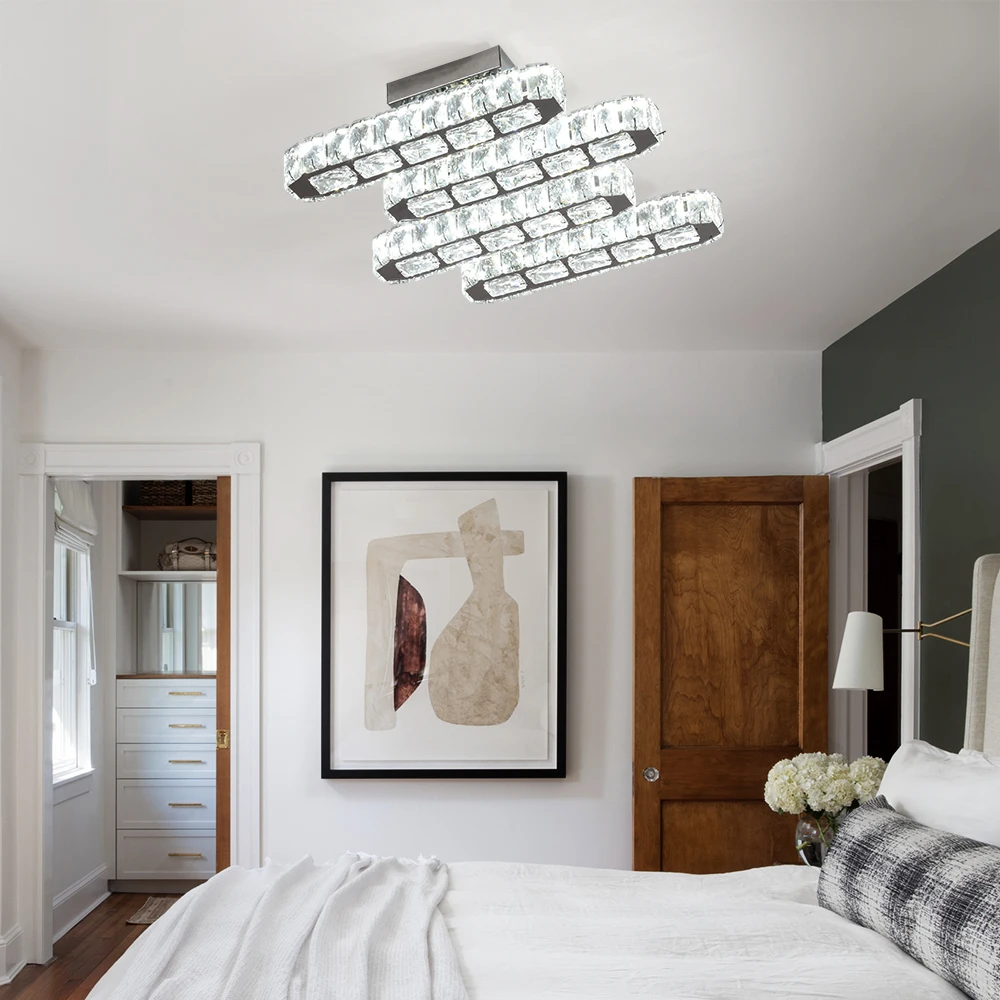 Moderne Decke Lampe Luxus Kristall Led Kronleuchter Nordic Wohnkultur Beleuchtung Glanz Wohnzimmer Esszimmer Schlafzimmer Lumin Leuchte – Detail 9