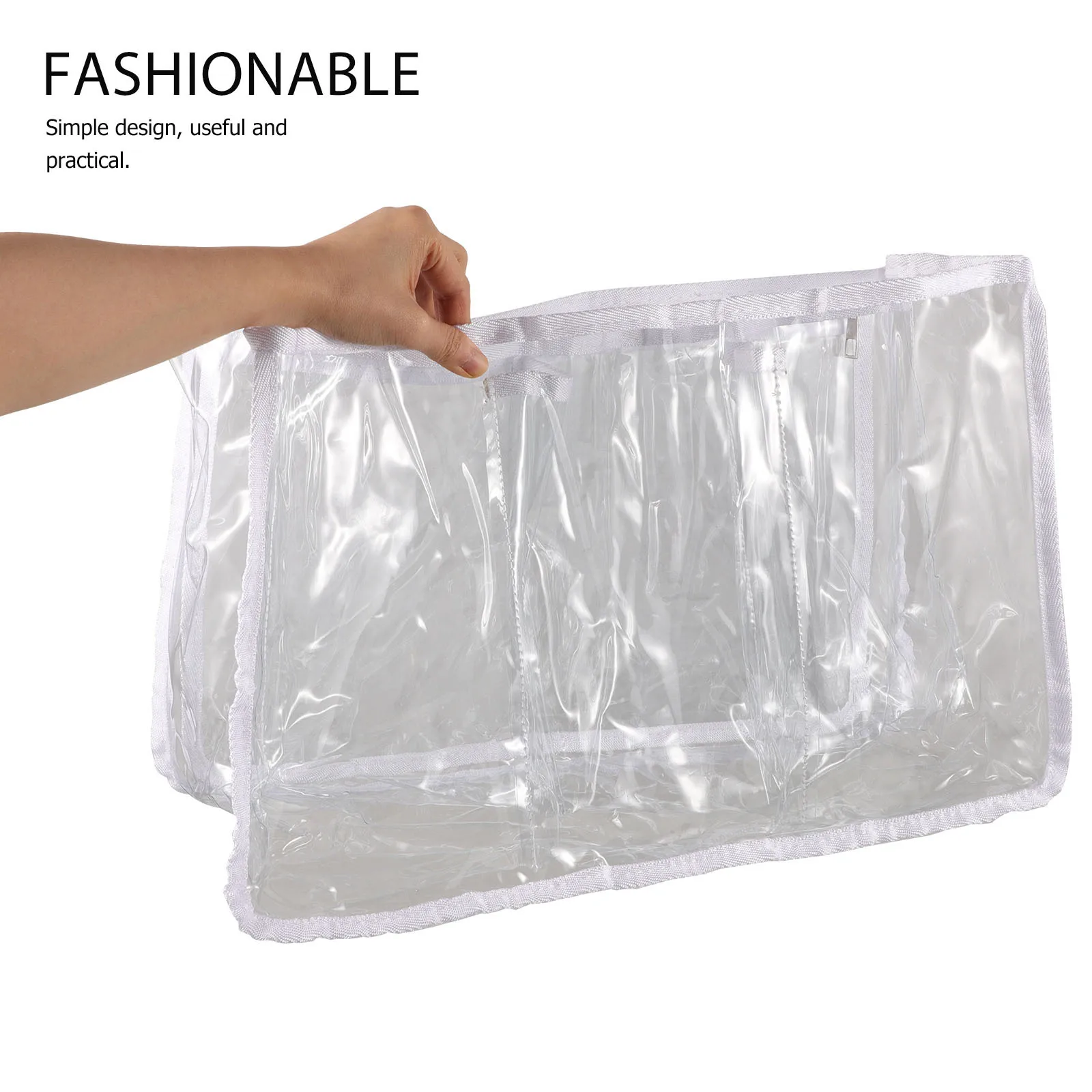 Large Capacity Transparent Beach Bag Clear Tote Portable Travel Outdoor Multipurpose Zipper Storage Plastic Carrying Bag