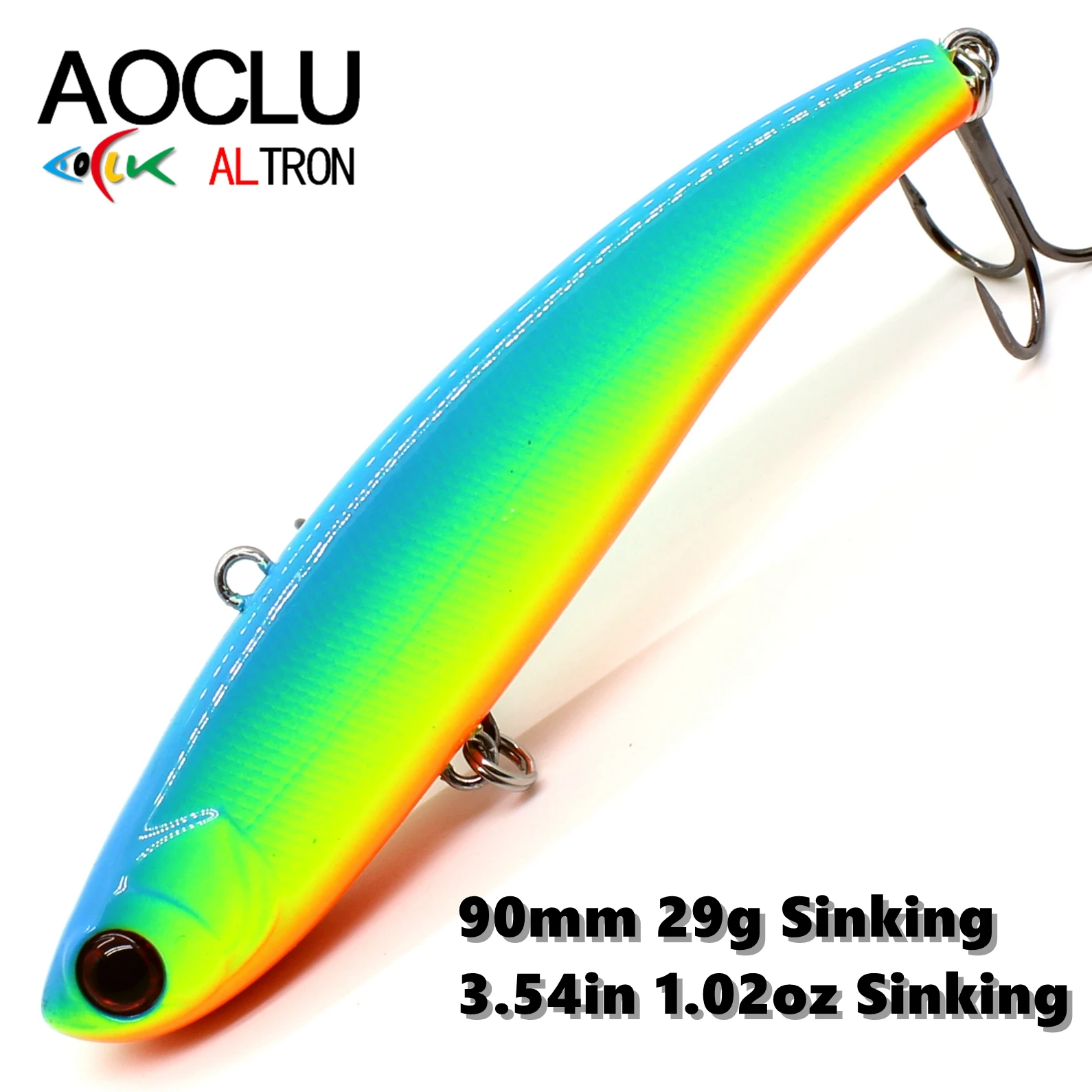 AOCLU Wobbler Super calidad hundimiento VIB vibración 90mm 29g cebo duro señuelo de pesca lubina agua dulce y sal anzuelos VMC