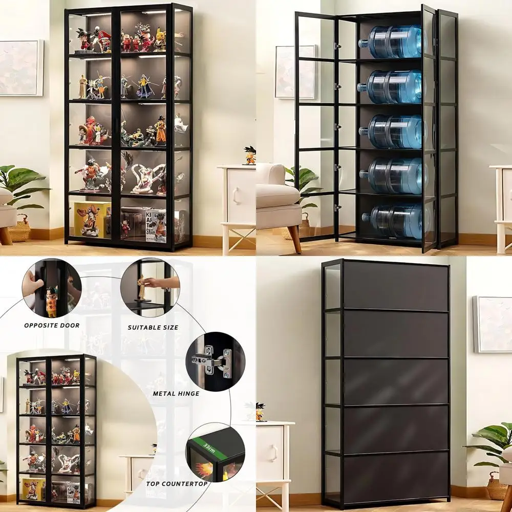 خزانة تحف من زجاج الأكريليك مكونة من 5 طبقات لعرض المقتنيات والألعاب #1