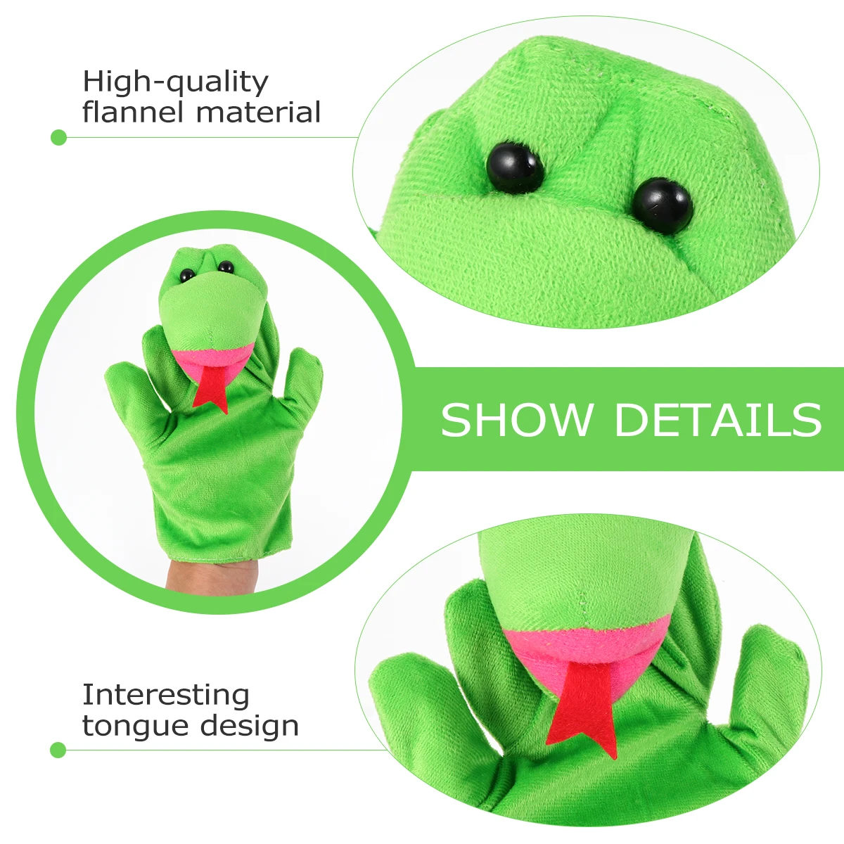 2pcs Snake Shaped Hand Baby Glove Educational Plaything Parent-Child Interaction Kids Snake Finger Puppet Lightweight Fabric