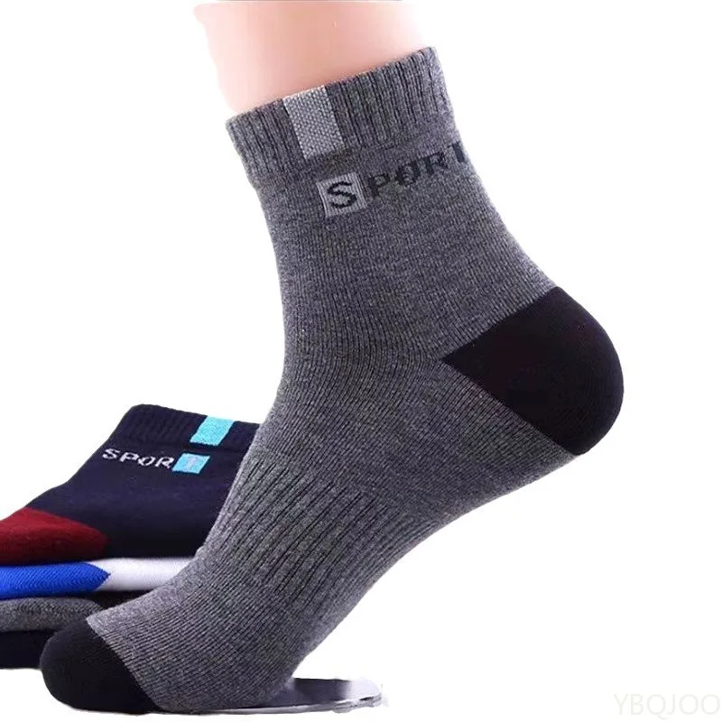 5 Paar Herren-Sommersocken aus Baumwolle, geruchshemmend, schweißabsorbierend, atmungsaktiv, bequem, dünn, Sportbuchstaben, kurze Röhrensocken