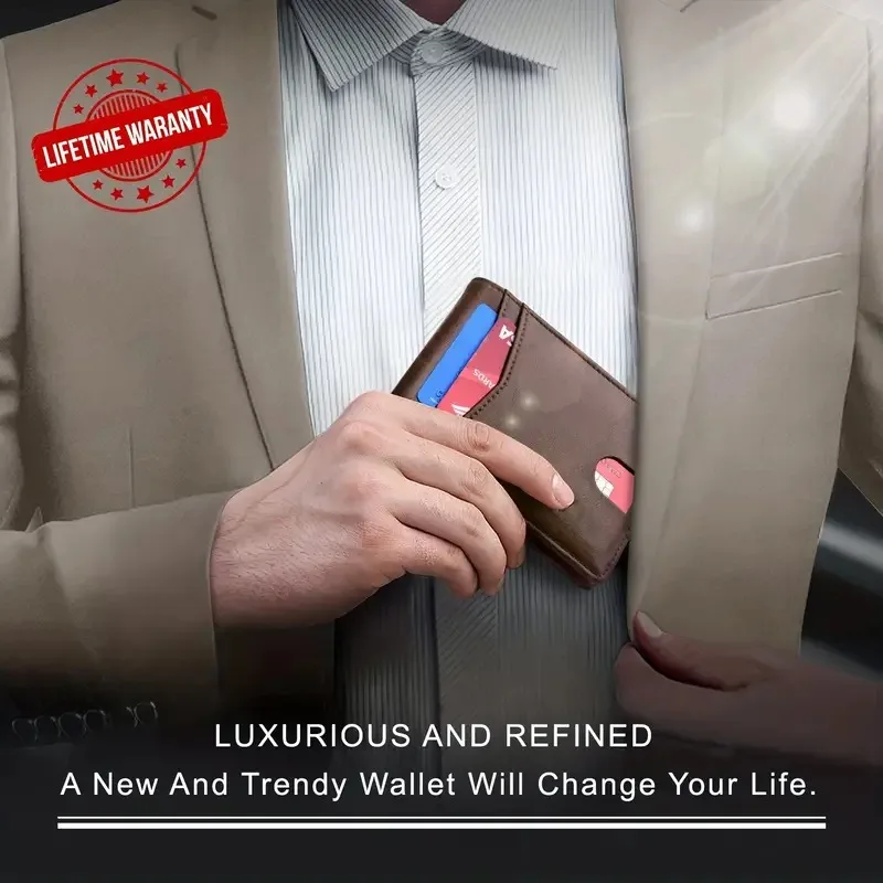 Leichte Vintage Bifold Wallet: ein stilvoller und langlebiger Kreditkarten halter und eine Geldbörse – Detail 4