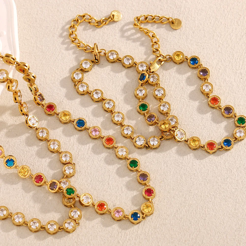 

Модный роскошный браслет из нержавеющей стали с цирконом из 18-каратного золота для женщин, элегантные и универсальные украшения из нержавеющей стали