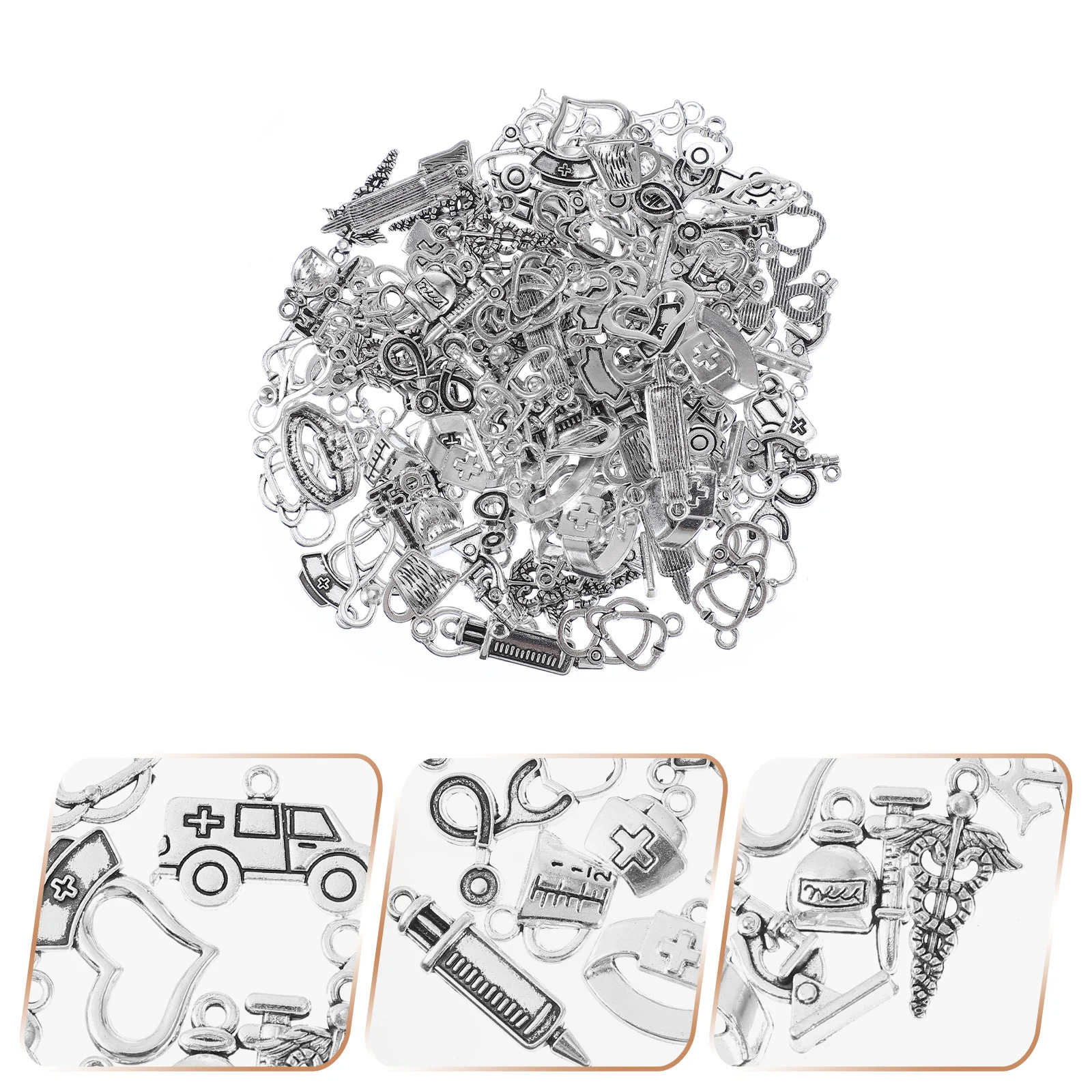 

112 Pcs Alloy Jewelry Accessories Unique Charms for Making Pendant Medical Pendants Button