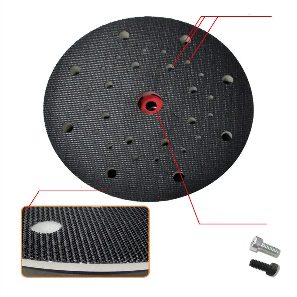 6" Inch 150mm 17 Hole M8 Thread Hook & Loop Backing Pad / Soft Sponge Interface Pad Abrasives Grinding and Polishing