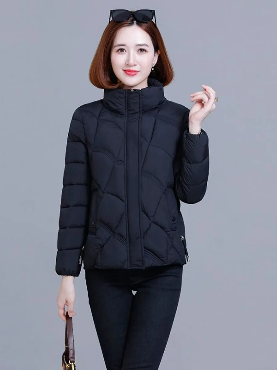 

Ultra-Light Short Cotton Jacket Women's Fashionable Set Yang Jing EFhm2uYA Spring 2026 Hat Scarf Gloves Ensemble