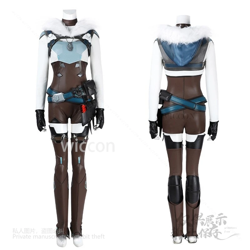 Anime Game Freyja Cosplay Costume Jumpsuit Hooded Cloak Gloves Full Set Props Outfits Female Halloween Party Carnival Customized