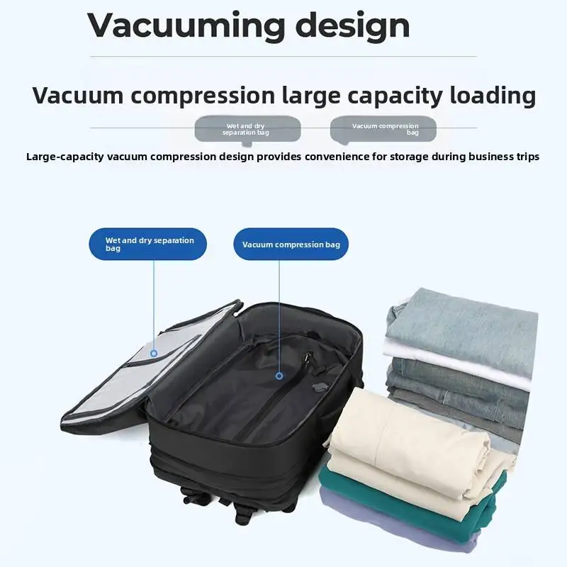 Vacuum Compression Backpack Large-capacity Compression Bag Expandable Travel Backpack with Lock Vacuum Compression Sealing Bag