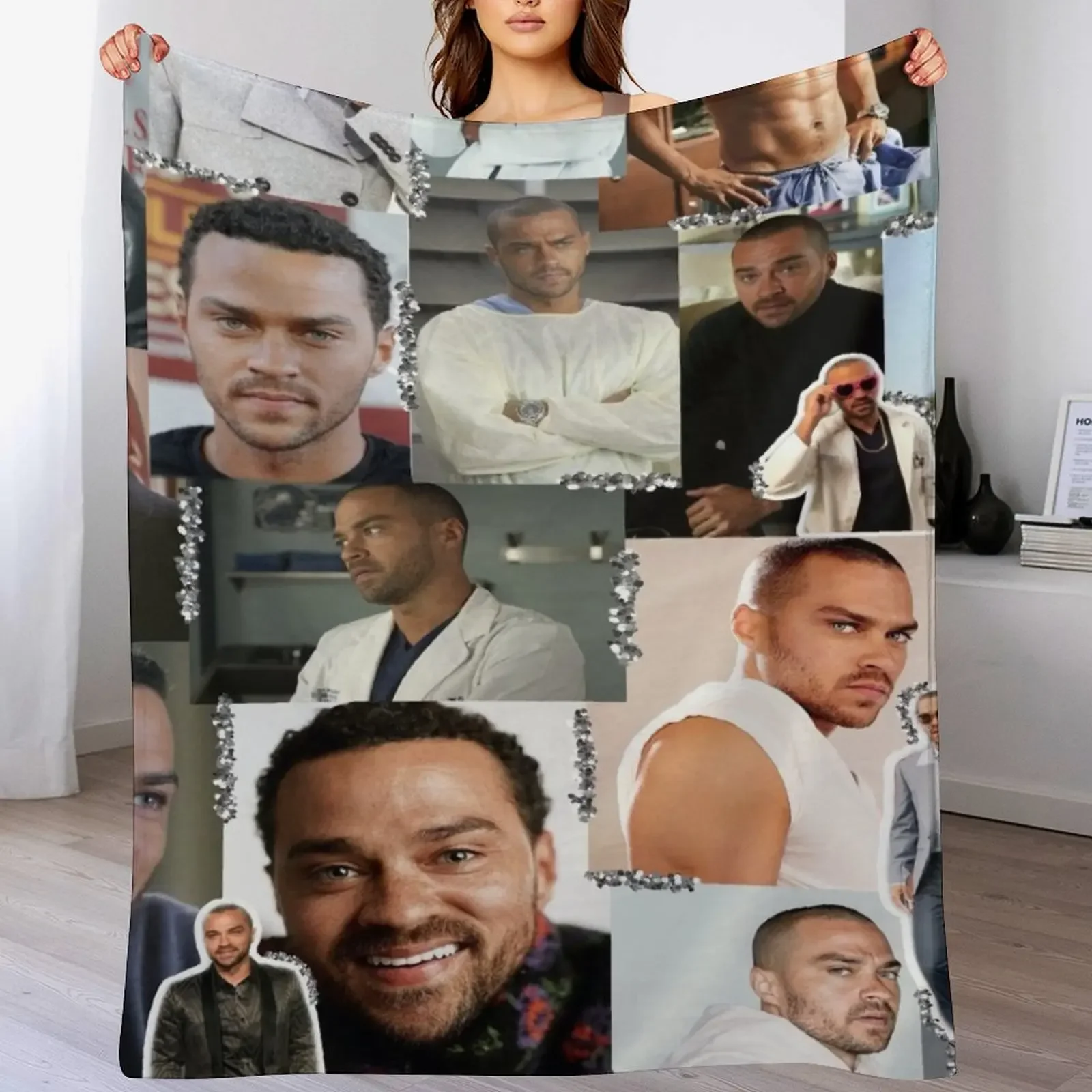 

Jackson Avery Collage Throw Blanket Durable Warm Blanket for Daily Home Use
