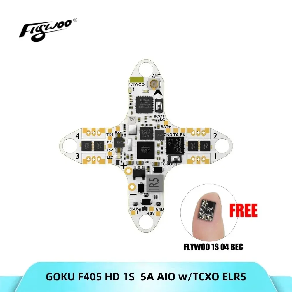 

Flywoo GOKU F405 HD 1S 5A AIO FC 2,6 г Сверхлегкий контроллер полета для Micro HD FPV Drone DIY энтузиастов