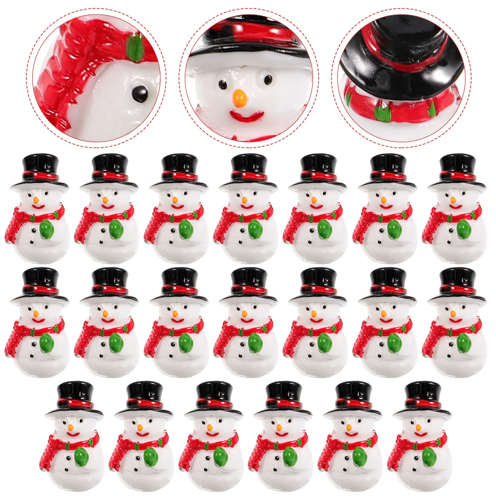 

20Pcs Christmas Mini Resin Snowman Decor Micro Landscape DIY Ornaments Party Props Mini Snowman Christmas Ornaments