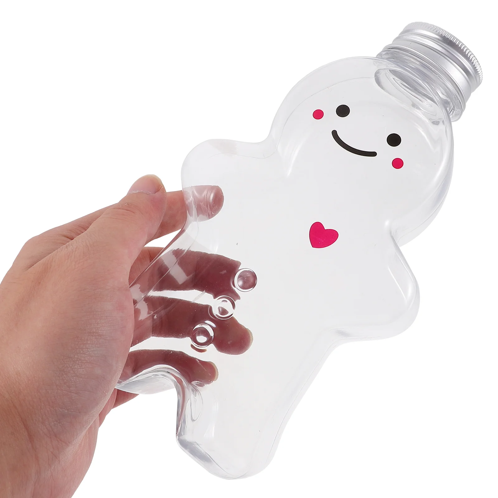 10 Sets Christmas Drink Bottle Portable Beverage Juice Bottles Milk The Pet Gingerbread Man Wrapping Candy Jar