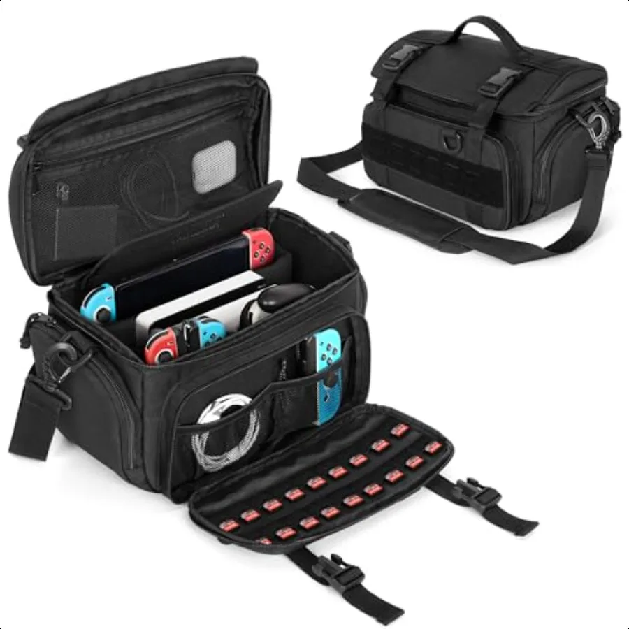 

Sling Carrying Case Compatible with Switch Switch 2 ASUS ROG Ally Protective Tactical Shoulder Travel Bag with 18 Game Card Sl