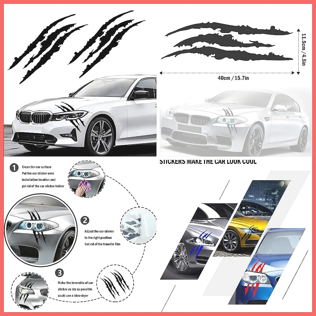 

Car Scratch Repair Stickers, Vinyl Headlight Stripes Decals for Auto Body Scratch Remover