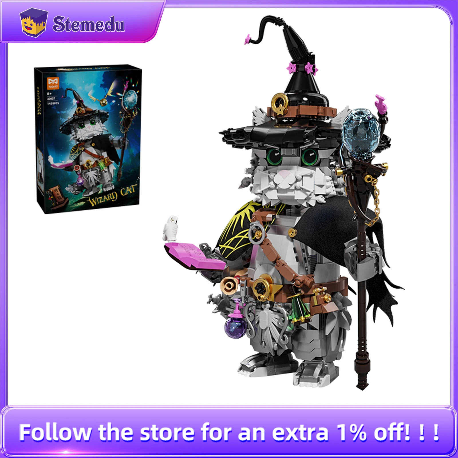 

33007 3358pcs Wizard Cat Magic Animal Building Blocks Set Educational DIY Toys for Kids Adult Gift MOC Creative Bricks Toy Model