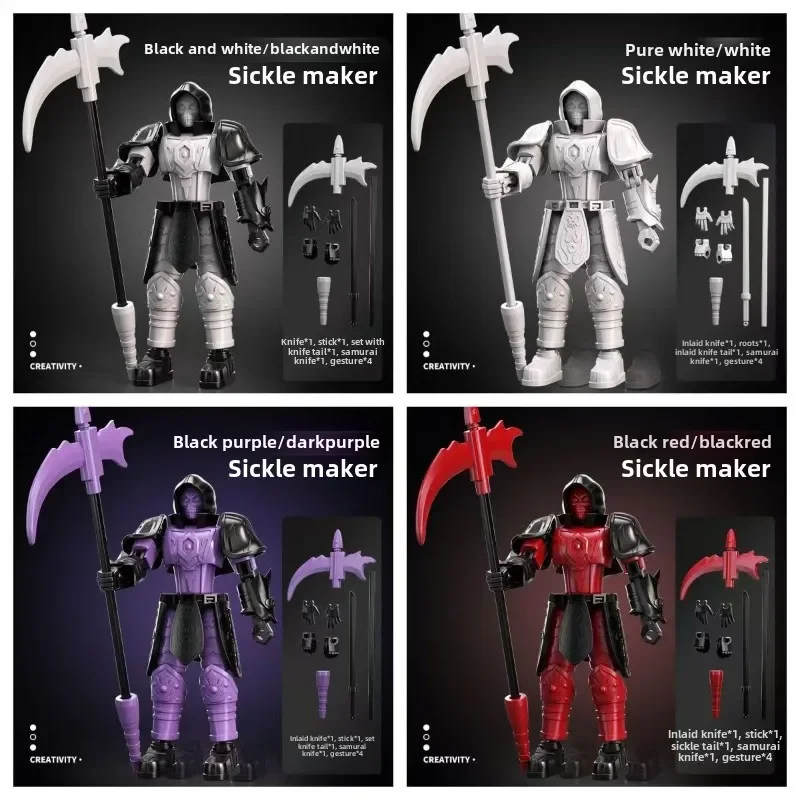 Lucky Doll Sickle Messenger Zmontowany 13-częściowy model akcji z ruchomymi stawami, transformujący się, seria zabawek modelujących ludzi, zabawka-puzzle, zbroja