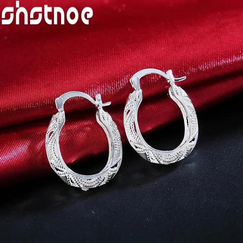 SHSTONE Hot charms 925 Sterling Silver vintage earrings for woman high quality Fashion party Wedding Jewelry Christmas Gifts