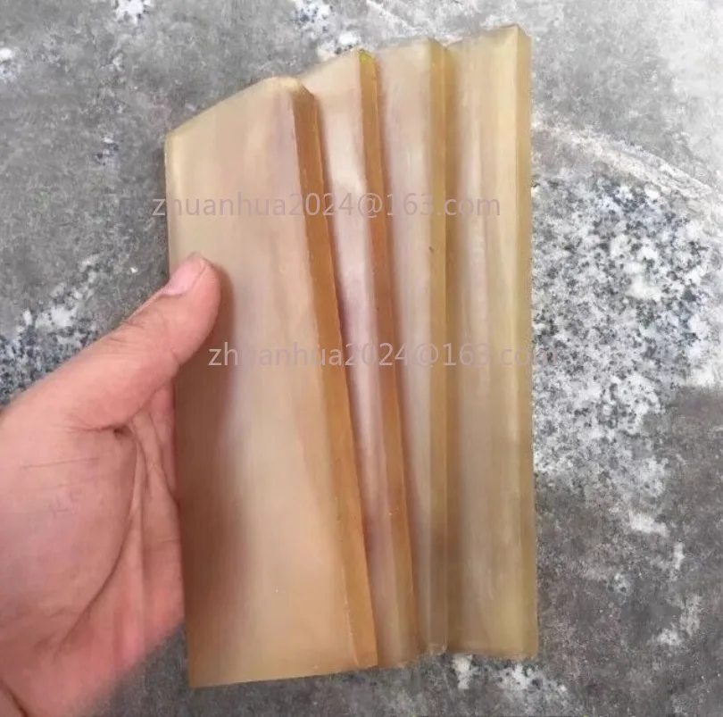 2PCS  Natural Yellow Sheep Horn Sheet Knife Blanks Plate Scales Handle Material