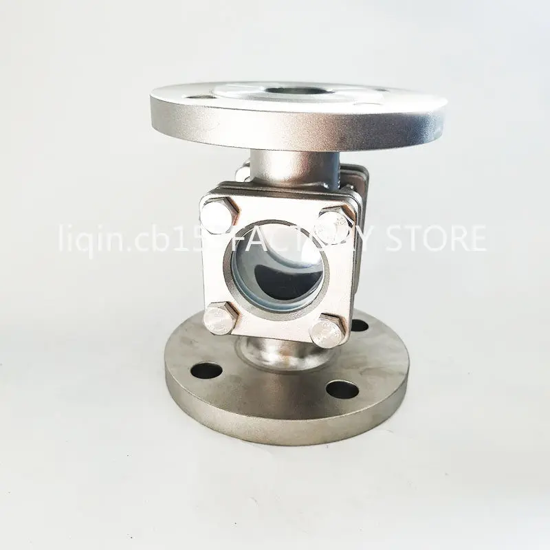 304stainless steel square flange straight through316sight glass high temperature resistant double glass observation portPipeline