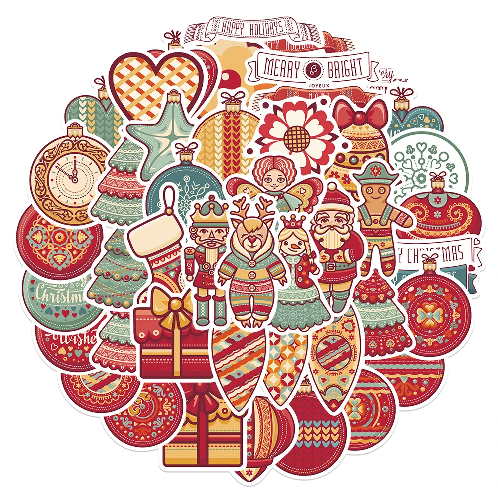 10/30/48 stks Kerst Hanger Cartoon Stickers Grappige Creatieve Graffiti Sticker Waterfles Bagage Telefoon Decals Decoratie Speelgoed