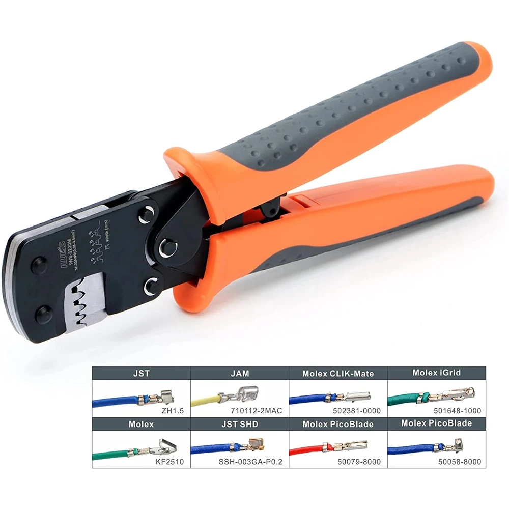 Micro Connector Pin Crimping Tool for JST Terminals XH2.54/PH2.0 Pliers for 0.03-0.5mm² Mini Hand Crimper Plier