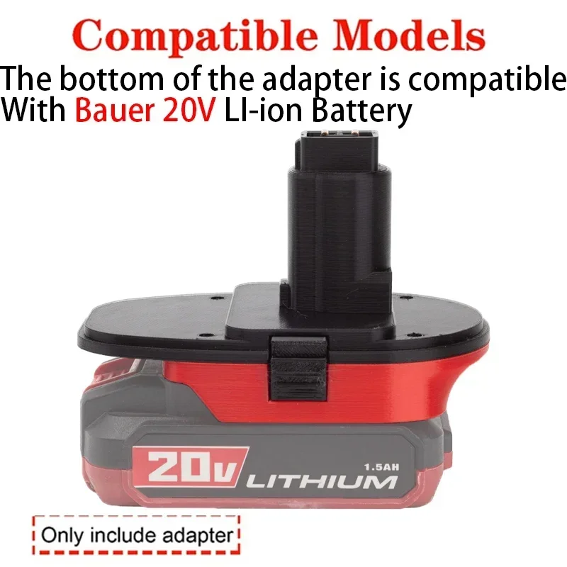 Battery Adapter/Converter for DeWalt Ni-Cd Ni-Hi tools to Bauer 20V Li-ion Battery Adapter Power Tool Accessories