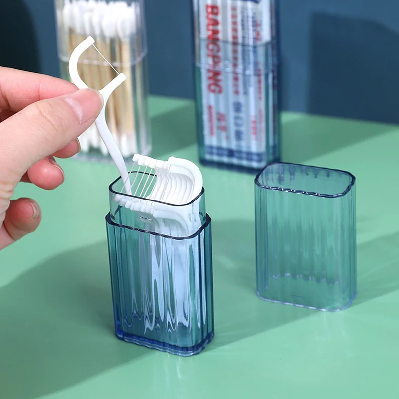 

Portable Transparent Mini Storage Box Travel Toothpick Cotton Swab Box Simple Small Object Band-aids Classification Box