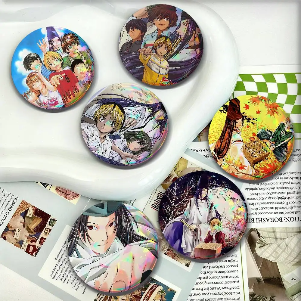 Anime H-Hikaru No Go For Badge Personalized Custom Laser Reflective Badge Hologram Metal Enamel Pin Brooch Souvenir Gift