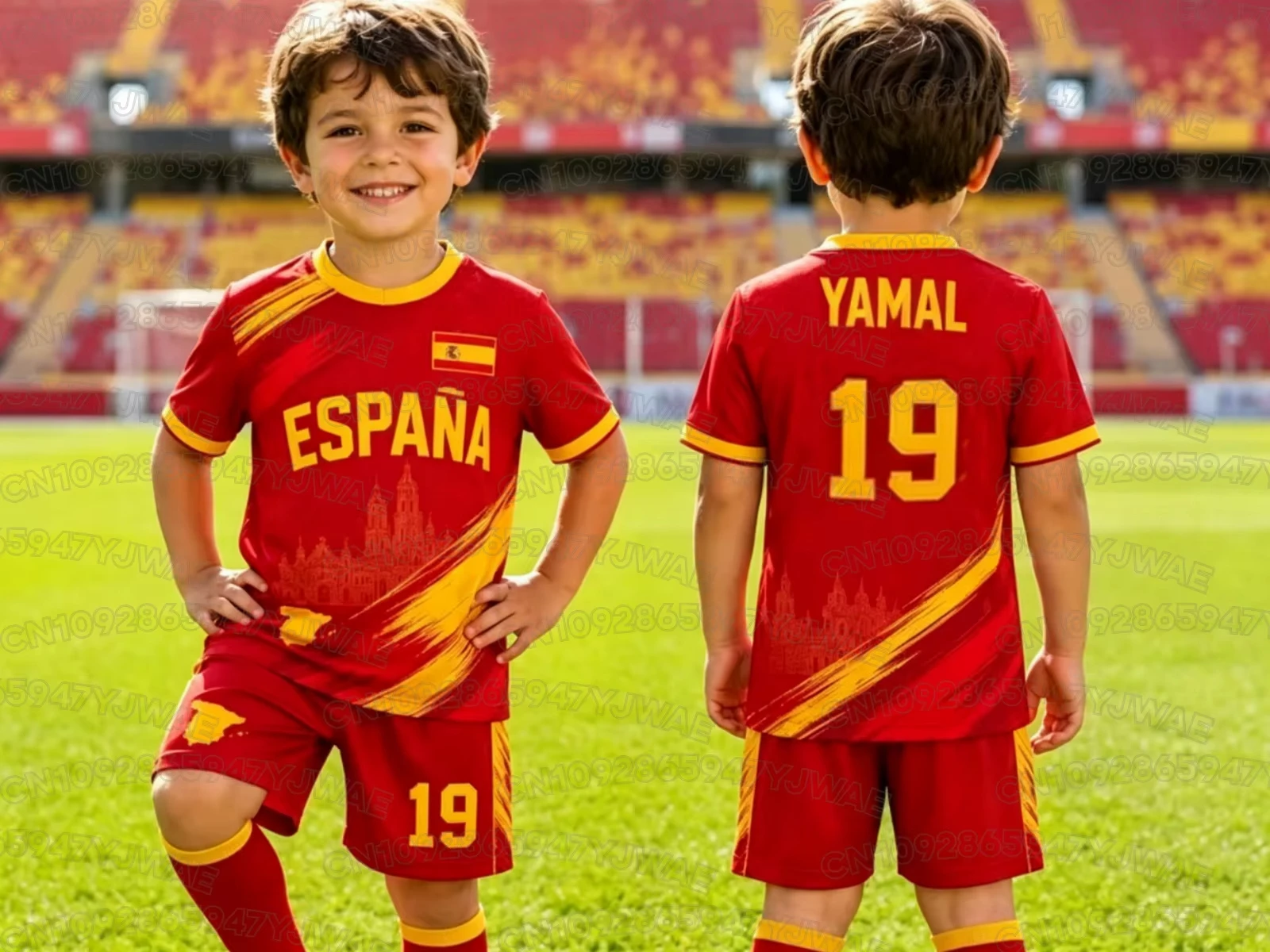 2026 Spezial NO.19 YAMAL Fußballtrikot T-Shirt Shorts Set Damen Herren Spanien Fans T-Shirt und Shorts Sommer Kinder 2-teiliges Set Fan-Geschenk – Detail 6