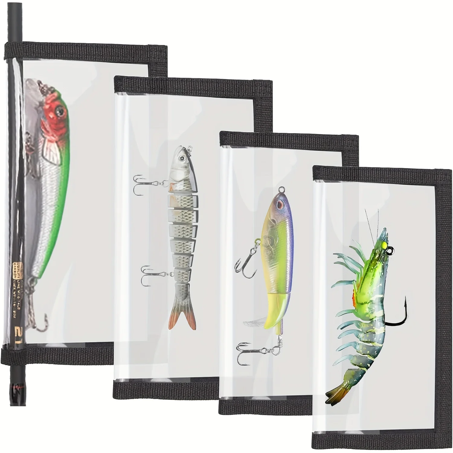 

Fishing Lure Wraps，Saltwater Resistant Fishing Gear, Fishing Hook Covers, Durable & Clear PVC Keeps Fishing Safe, Easily See Lur