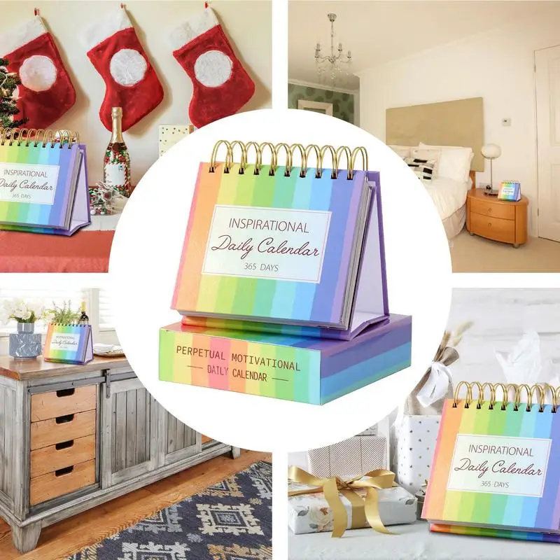2024 мотивационный настольный календарь, полноцветное ежедневное подтверждение, календарь, юмористический с вдохновляющими цитатами, позитивный креативный