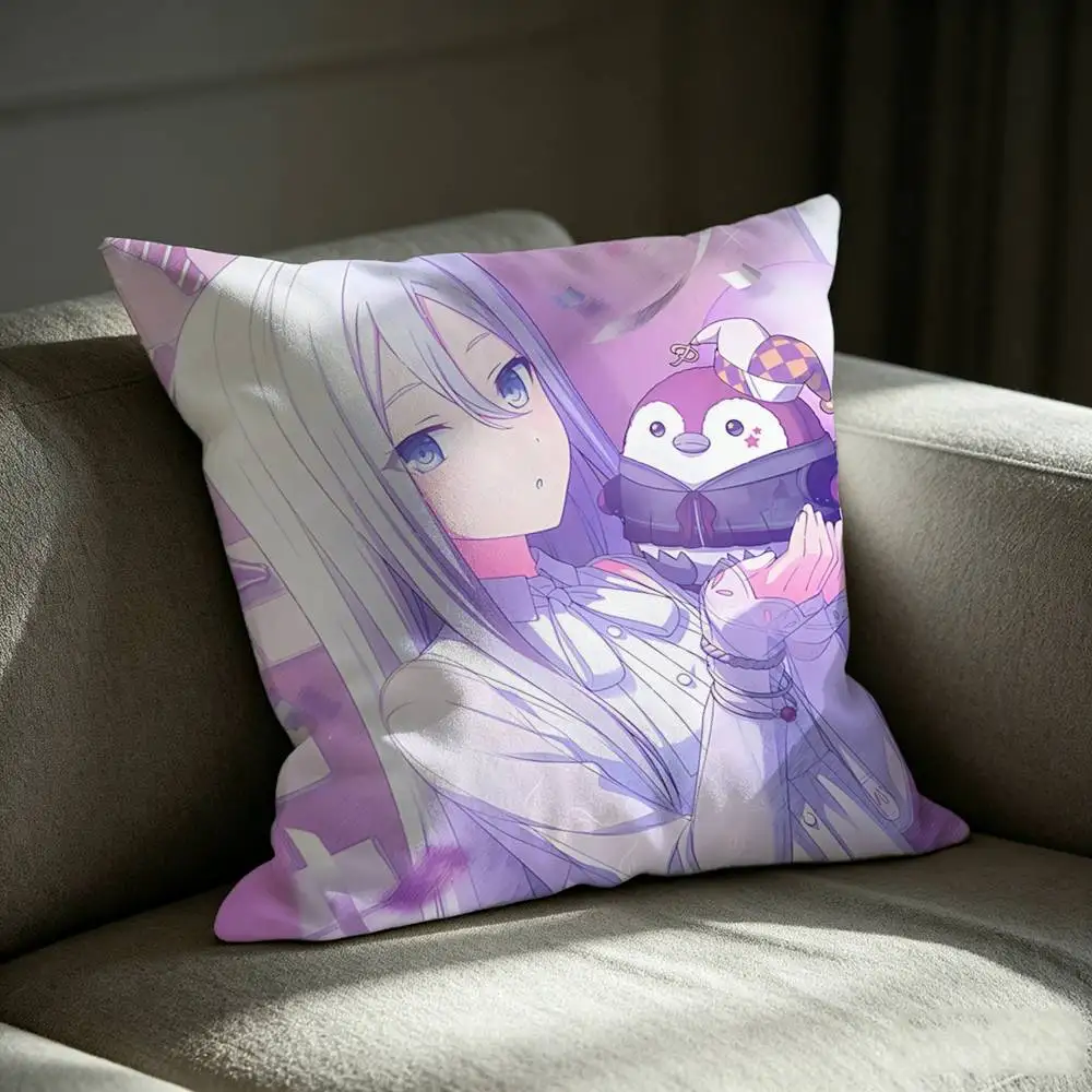 Nightcord at 25 Kanade Yoisaki Square Sofa Pillow Cover Solid Color Living Room Home Decor Cushion Case 3