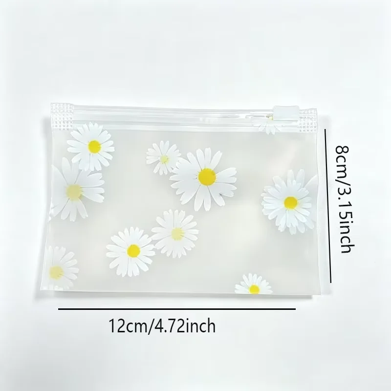 20/50 Stück Gänseblümchen-Muster Matte Plastik-Reißverschlusstaschen Sind Perfekt für die Aufbewahrung Kleiner Gegenstände und Ideal für Reiseorganisation – Detail 1