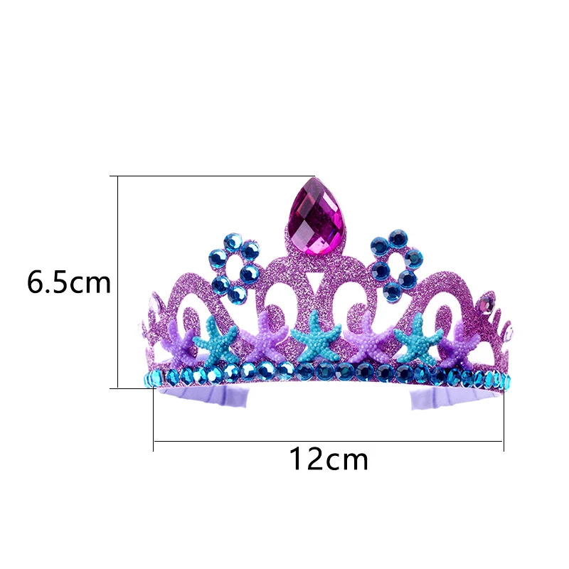 Purple Little Mermaid Girls Crown Headband Ocean Seashell Starfish Hair Accessories for Mermaid Birthday Party Decoration Tiaras