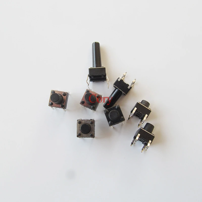 20PCS 6x6mm Panel PCB Momentary DIP 4pin Push Button Micro-Tactile Tact Switch 4.3-25mm Height Black CZYC