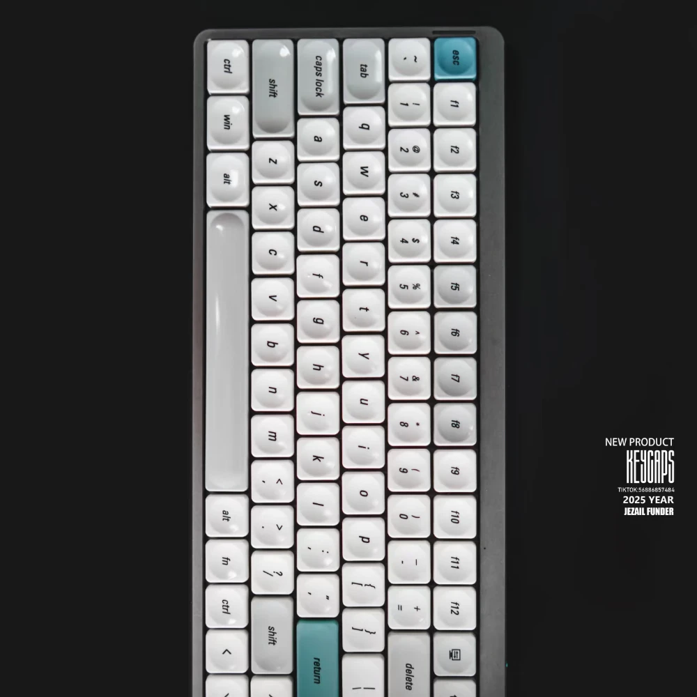 Déamani Vu Theme Low Profile Keycap PBT Custom Simple Retro Grey Keyboard Cap Original Office Gaming KeyCap für mechanische Tastatur
