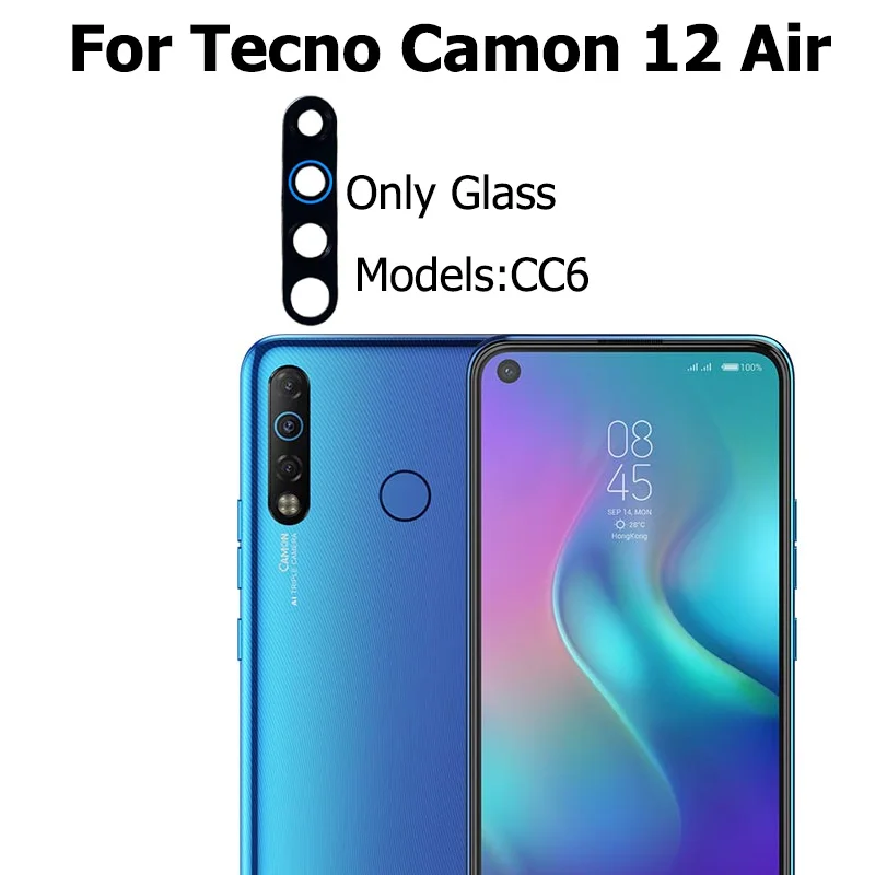 New Back Rear Camera Glass For Tecno Camon 12 Air CC6 With Adhesive Sticker Phone Cover Replacement Parts