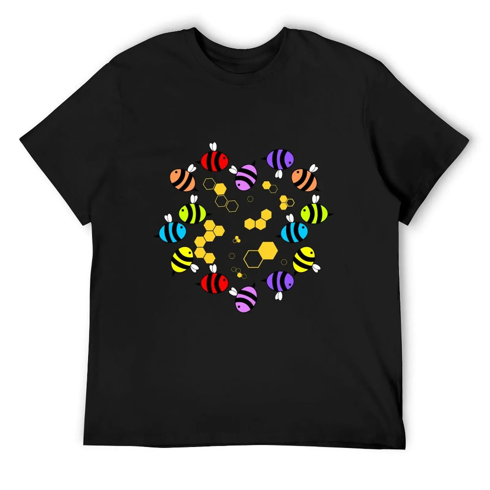 

Rainbow Bee Pattern T-Shirt custom t-shirts plus size clothes football t shirt outfits for men