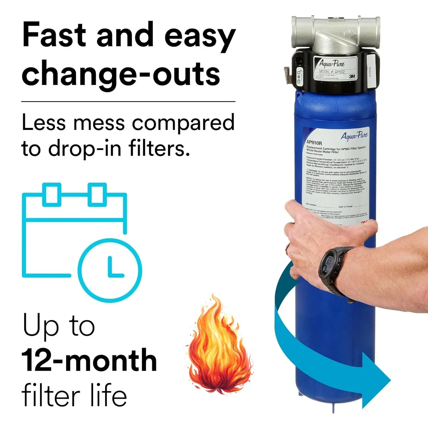 

Оригинальный быстросменный санитарный фильтр для воды Aqua-Pure AP917HD для всей системы AP903, уменьшает содержание осадка.