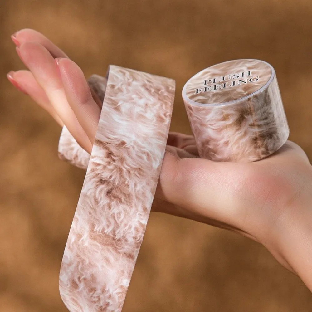 Animal Hair Pattern Decorative Adhesive Tape Fluffy Texture Paper Feel Tape DIY Journal Leopard Tiger Milk Cow Print