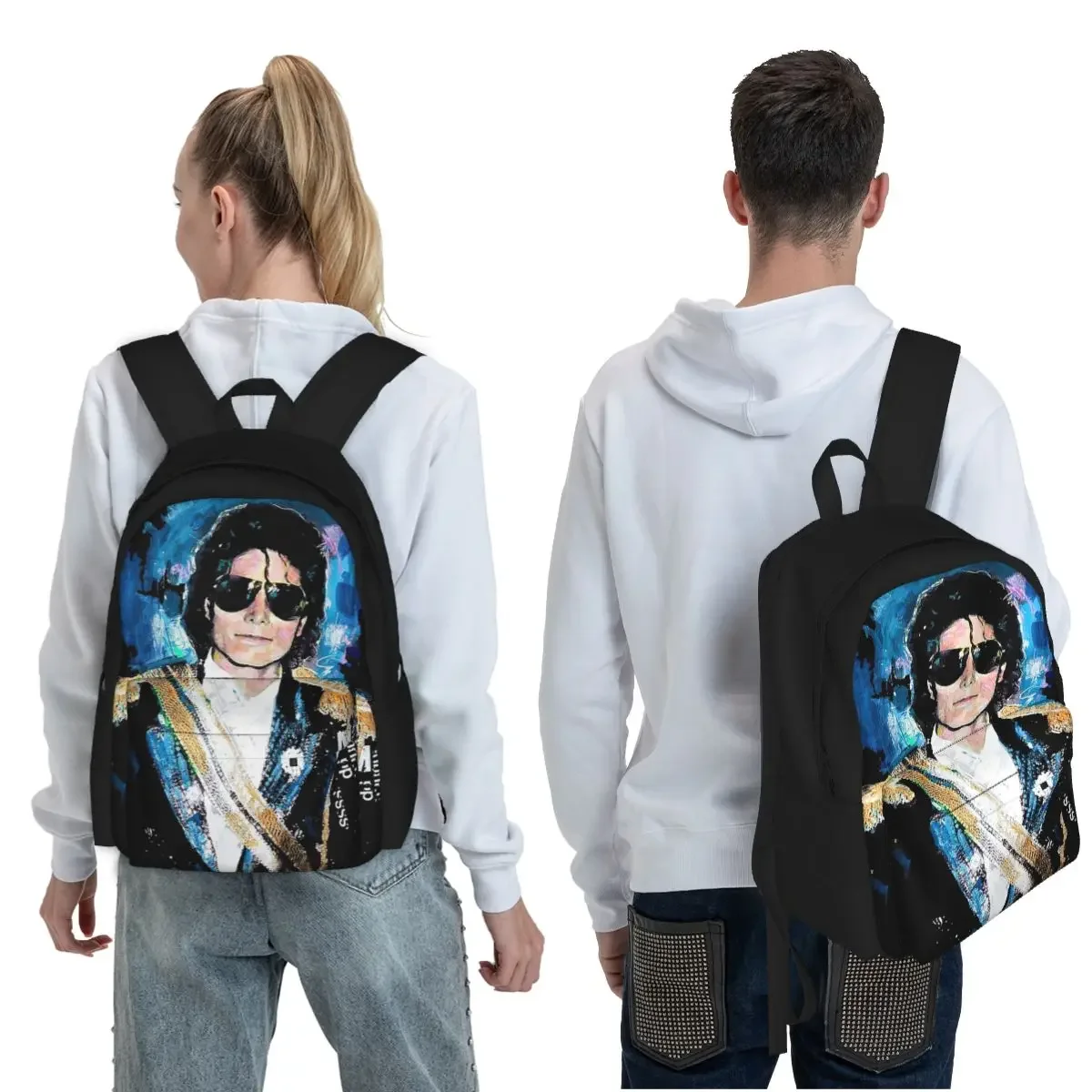 Michael Grammys Jackson Pop Art Portrait Student Backpack School Bag  Daypack for Boys Girls Fashion Bookbag Shoulder Bags