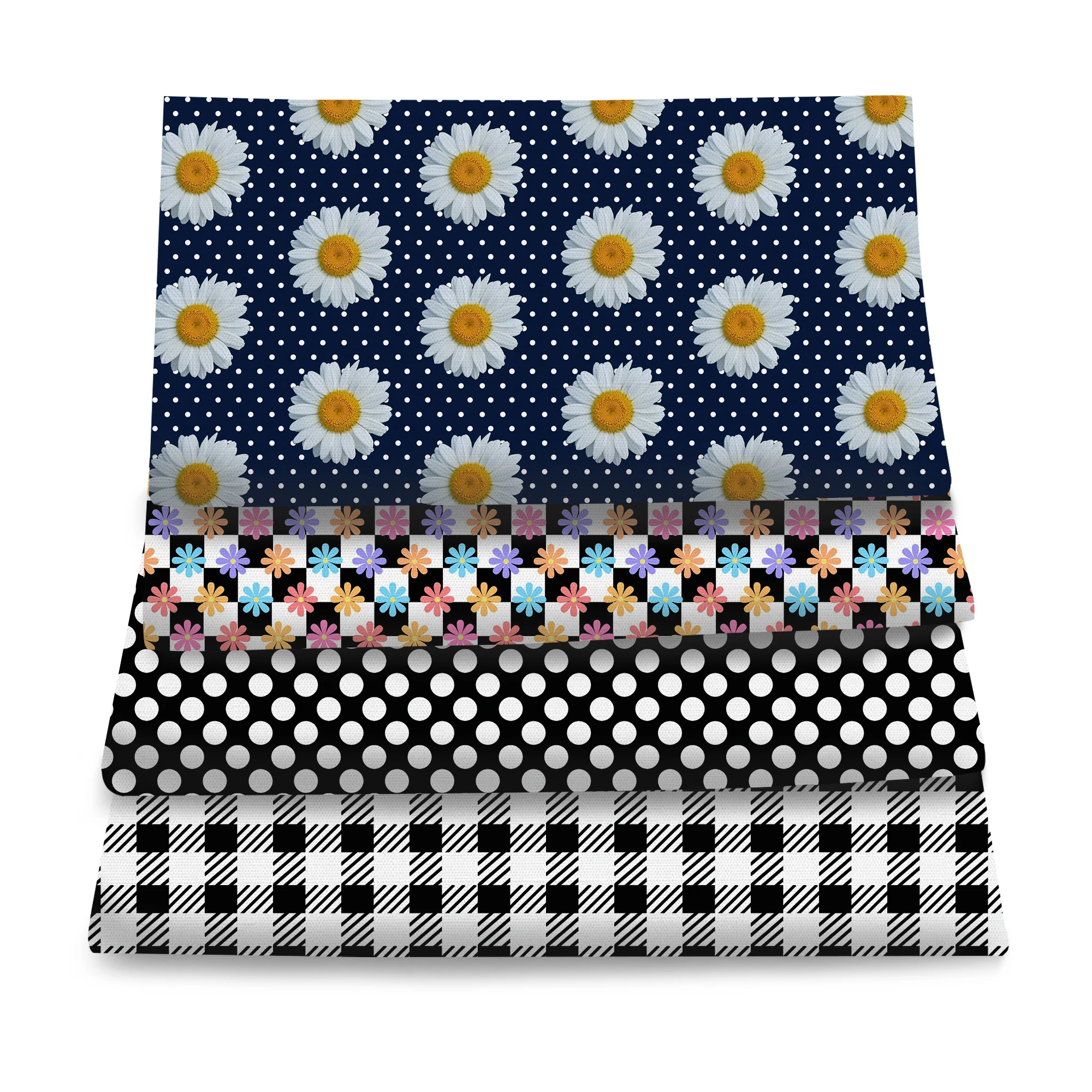 Pre-cut 4Pc/set 7.87x7.87inch(20x20cm) flower dot series Precut Quilting Fabric Fat Quarter Fabric Bundle