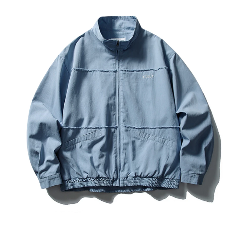 

Винтажная куртка-карго с необработанными краями, мужская уличная одежда, повседневные пальто в стиле панк Y2k, свободные мужские куртки на молнии в японском стиле в стиле Харадзюку