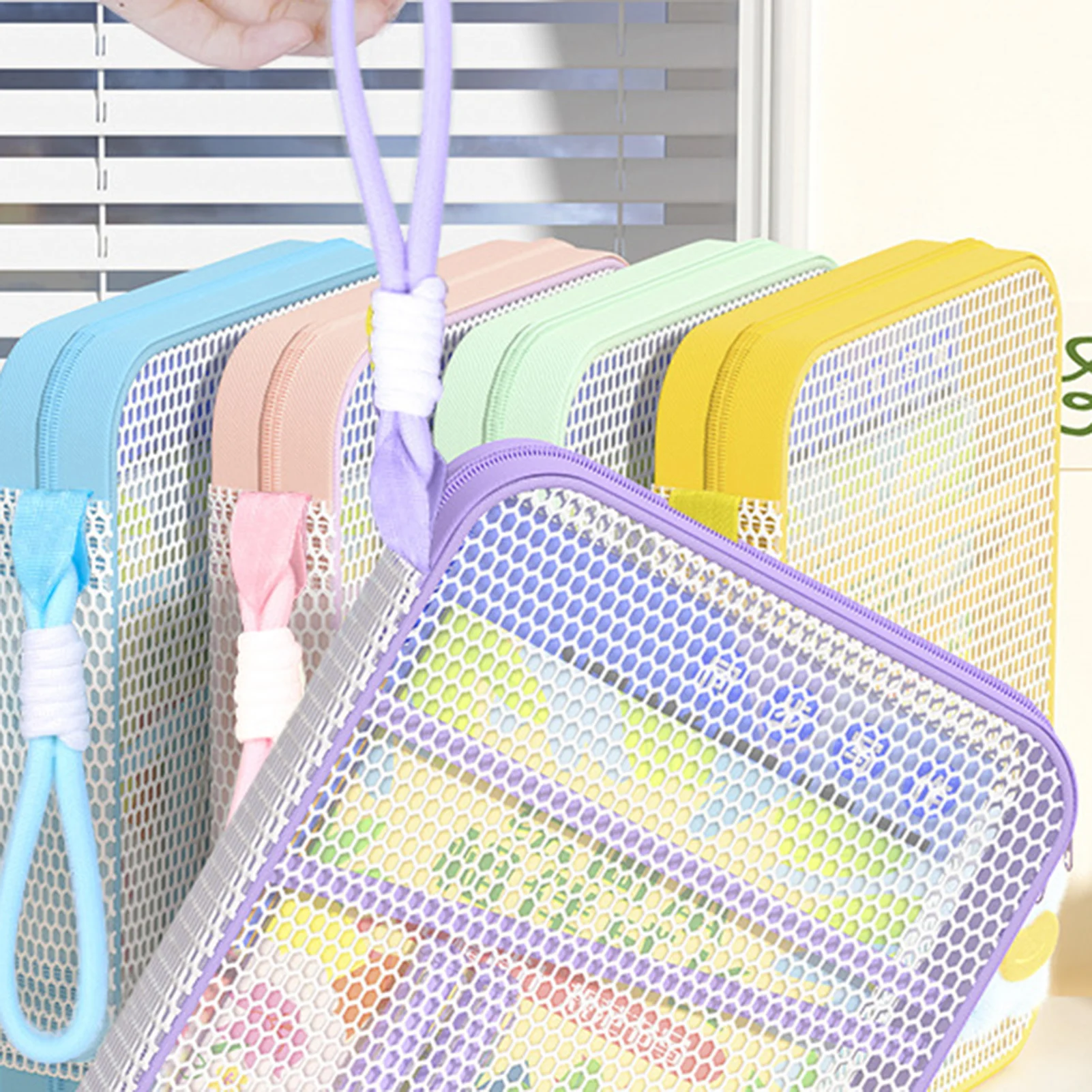 A4/A5 سستة حقيبة مستندات الدوبامين الملونة متعددة الطبقات موضوع مجلد ملفات سعة كبيرة حقيبة التخزين مع مقبض للطلاب