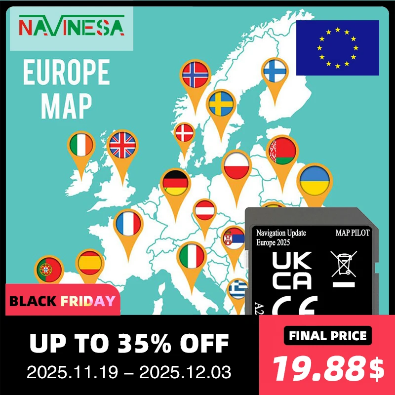 

for Mercedes V-Class BR447 from 2015 to 2019 Navigation SD Memory Card Version Cover Europe Romania Croatia Albania Germany Map