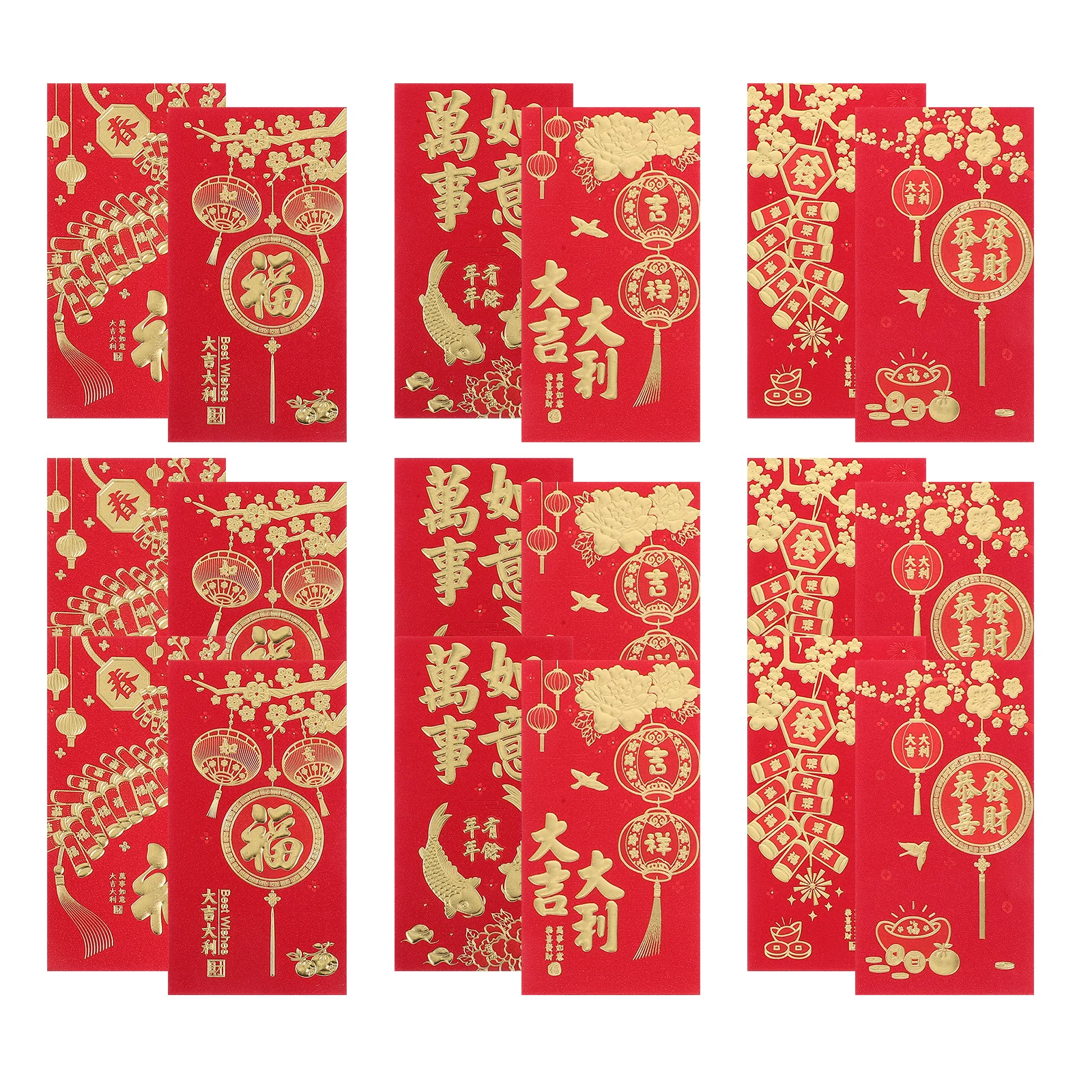 

18 Pcs Three-dimensional Red Envelope Chinese New Year Envelopes Fairy with Coin Paper Pattern