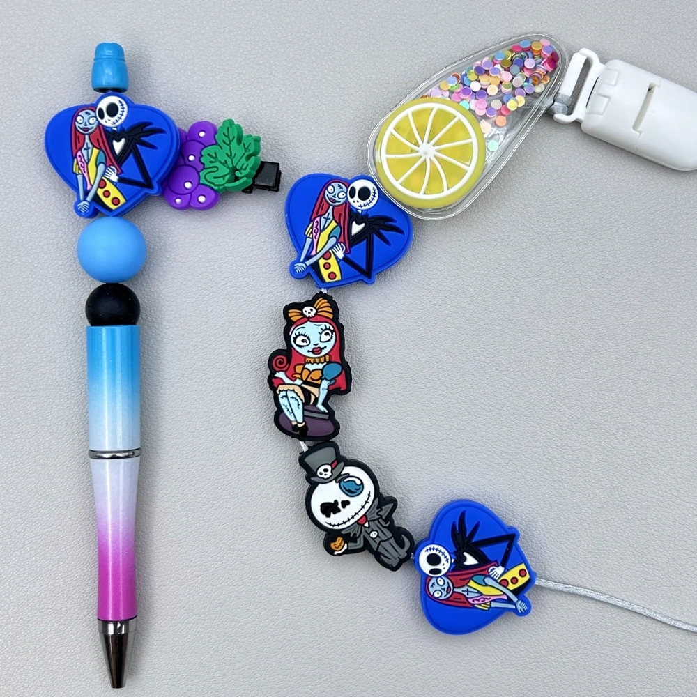 10PC Baby Silicone Bead Terror Zombies Bead Teethe Baby DIY String Pen Bead Nipple Chains Jewelry Accessories Teethe Kawai Gifts
